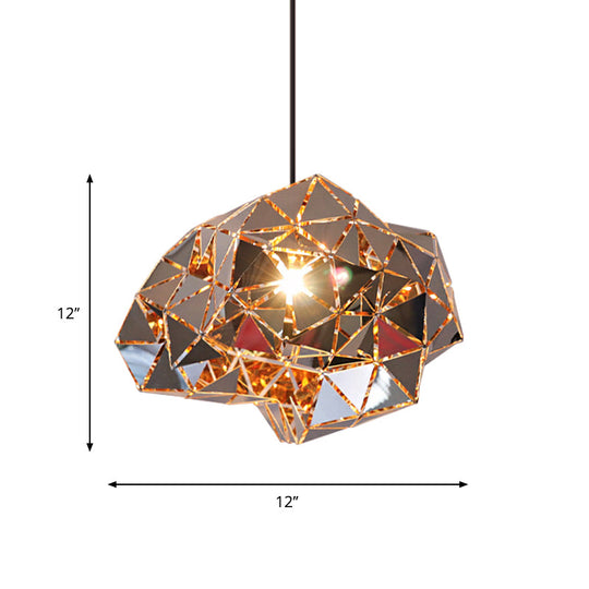 Metallic Polyhedron Pendant Light - Modern Hanging Lamp For Dining Table 1
