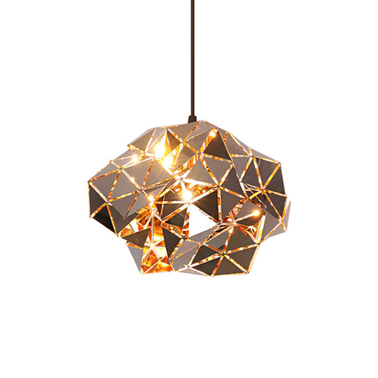 Metallic Polyhedron Pendant Light - Modern Hanging Lamp For Dining Table 1