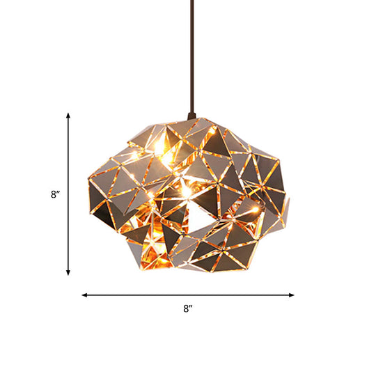 Metallic Polyhedron Pendant Light - Modern Hanging Lamp For Dining Table 1