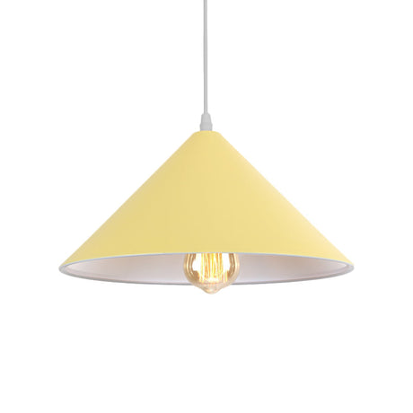 Macaron Style Metallic Pendant Light Fixture - Conic Shade Coffee Shop Ceiling Lamp (1 Bulb