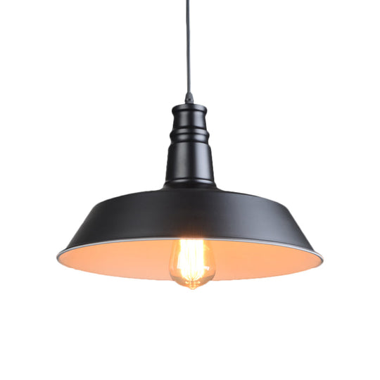 Barn Kitchen Suspension Light - 10’/14’ Diameter Industrial-Style Metallic Pendant With 1 Head