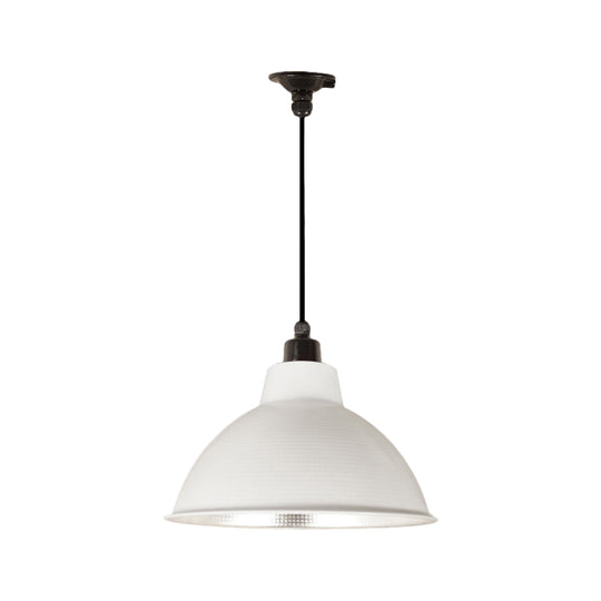 Retro Metallic Hanging Lamp - Stylish 1 Bulb Black/White Ceiling Fixture For Bowl Coffee Shop