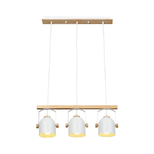 Modern White And Grey Dome Shade Chandelier - Nordic Metal Island Light