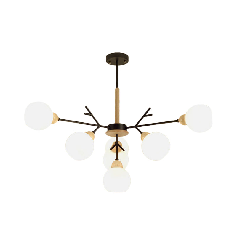 Contemporary Opal Glass Branch Chandelier - 7/13 Lights Pendant For Restaurants