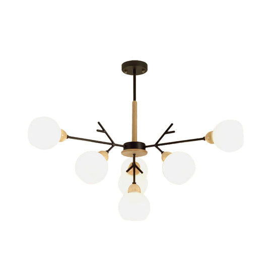 Contemporary Opal Glass Branch Chandelier - 7/13 Lights Pendant For Restaurants