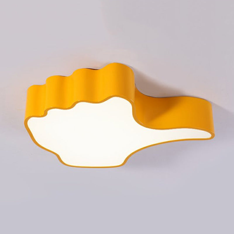 Modern Yellow Thumbs-Up Acrylic Flush Ceiling Light For Child’s Bedroom