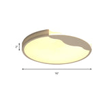 Modern White Led Flush Mount Ceiling Light Fixture With Acrylic Shade Warm/White Lighting 16/19.5