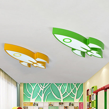 Contemporary Space Themed Ceiling Light For Childs Bedroom - Acrylic Mount