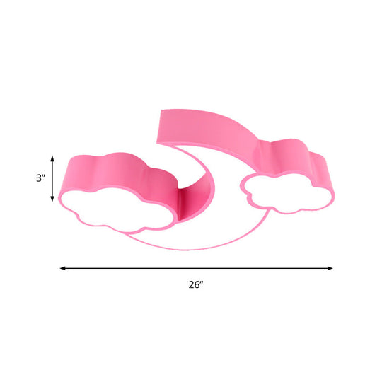 Acrylic Cloud And Moon Nursery Ceiling Light Fixture For Kindergarten Nursing Room