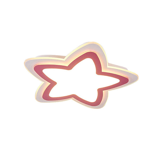 Modern Slim Star Panel Ceiling Light For Study Room - Acrylic Flush Mount Lamp