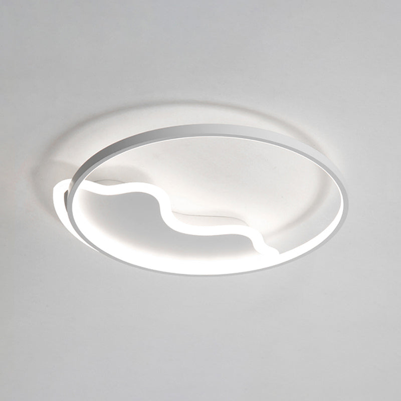 Modern Acrylic Mountain Flush Ceiling Light For Dining Room White / 18’