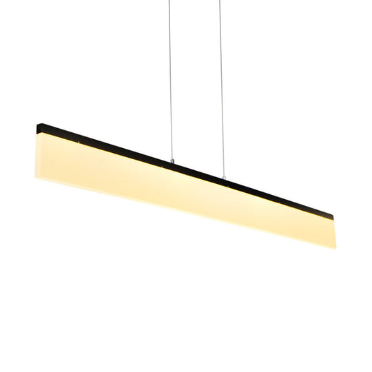 Modern Led Pendant Light For Office With Acrylic Shade - Black/Gold Ceiling Lamp Warm/White/Natural