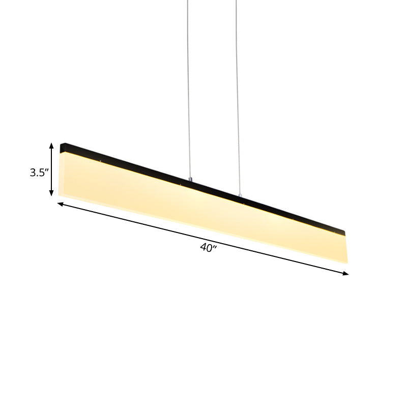 Modern Led Pendant Light For Office With Acrylic Shade - Black/Gold Ceiling Lamp Warm/White/Natural