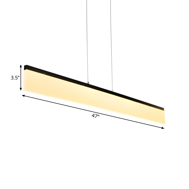 Modern Led Pendant Light For Office With Acrylic Shade - Black/Gold Ceiling Lamp Warm/White/Natural