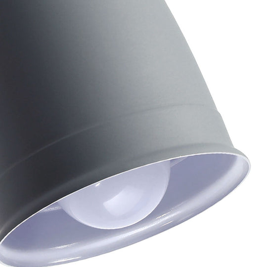 Nordic Metal Pendant Ceiling Light With Bell Hanging Design In Black/Grey/White - 1