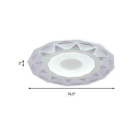 Modern White Sun Ceiling Light For Dining Room With Acrylic Flush Mount Design