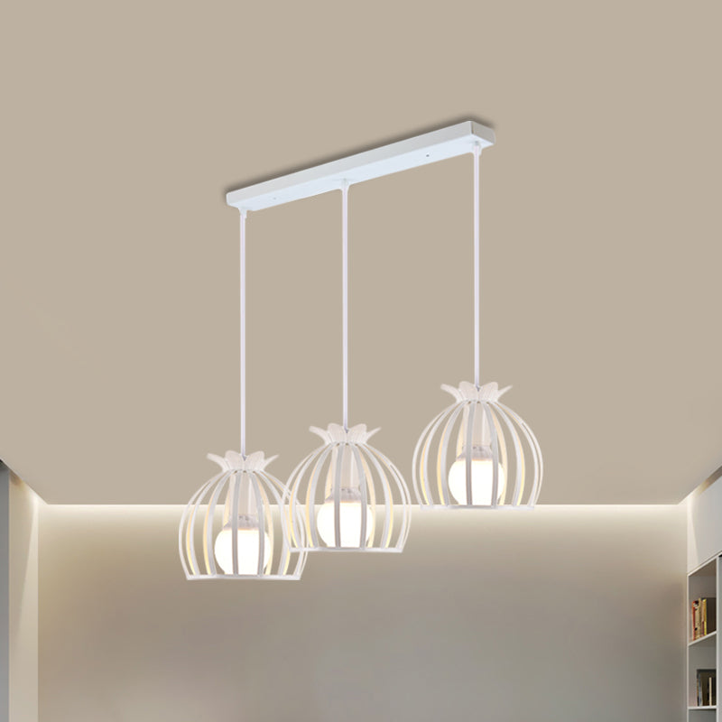 Loft Style Dome Cage Pendant Light With Hanging Head - Black/White Perfect For Living Room
