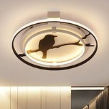 Black Acrylic Bird Ceiling Mount Light For Bathroom And Bedroom / 18 Warm