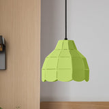 Macaron Metal Dome Pendant Light: Chic 1-Light Hanging Fixture With Scallop Design In