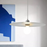 Macaron Pendant Light With Metal Disc Shade - Single Bulb Multi-Color Options Grey