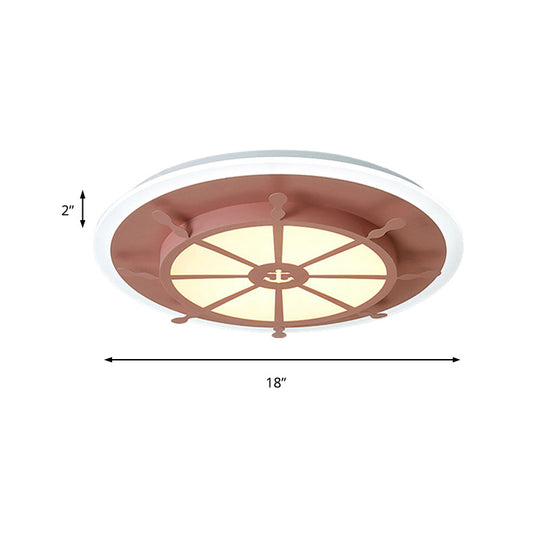 Nautical Flush Ceiling Light With Anchor Design For Bathroom Or Bedroom