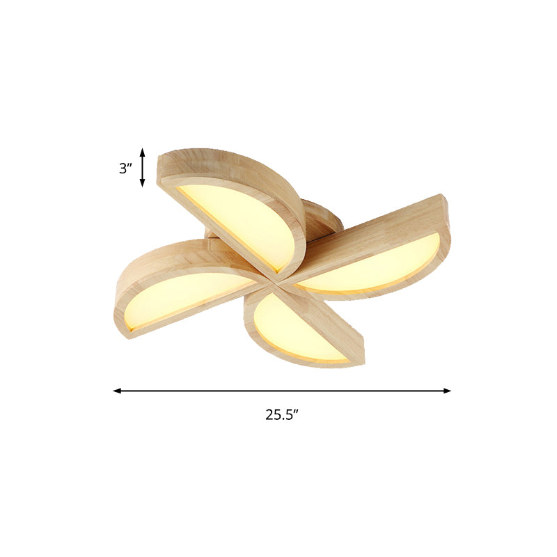 Adorable Wood Toy Windmill Ceiling Light For Kids Bedroom