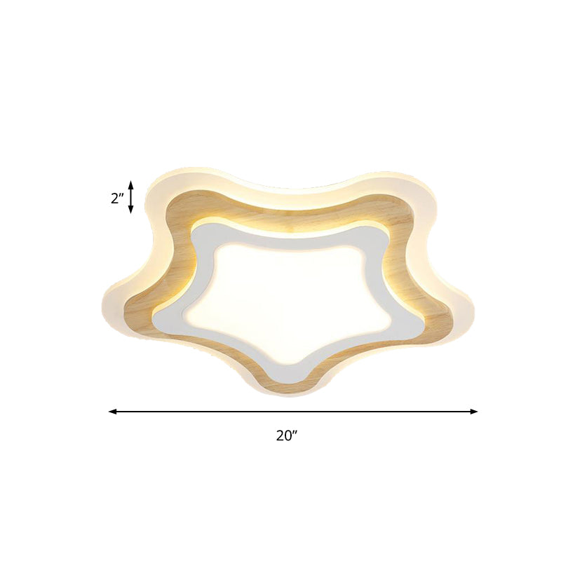 White Flush Mount Acrylic Ceiling Lamp For Kids’ Study & Dining Room