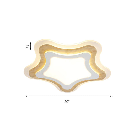 White Flush Mount Acrylic Ceiling Lamp For Kids’ Study & Dining Room