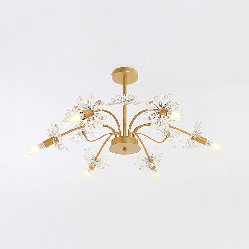 Isla - Exquisite Gold Ceiling Pendant Chandelier 7 Light Candle Style With