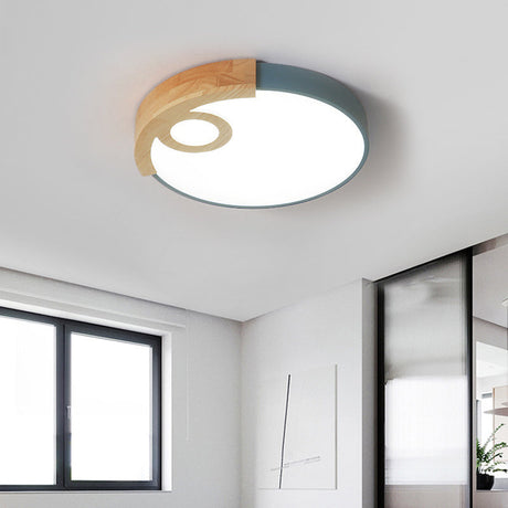 Modern Slim Round Led Flush Mount Ceiling Light For Living Room Blue / 19.5