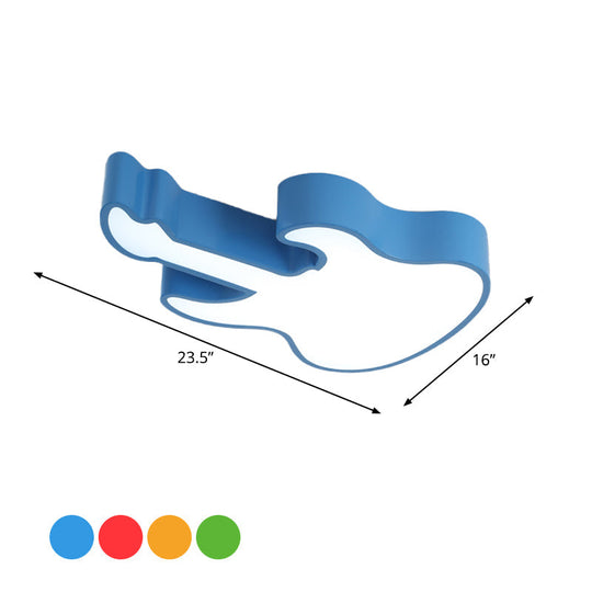 Modern Red/Yellow/Green Led Guitar Ceiling Light For Living Room