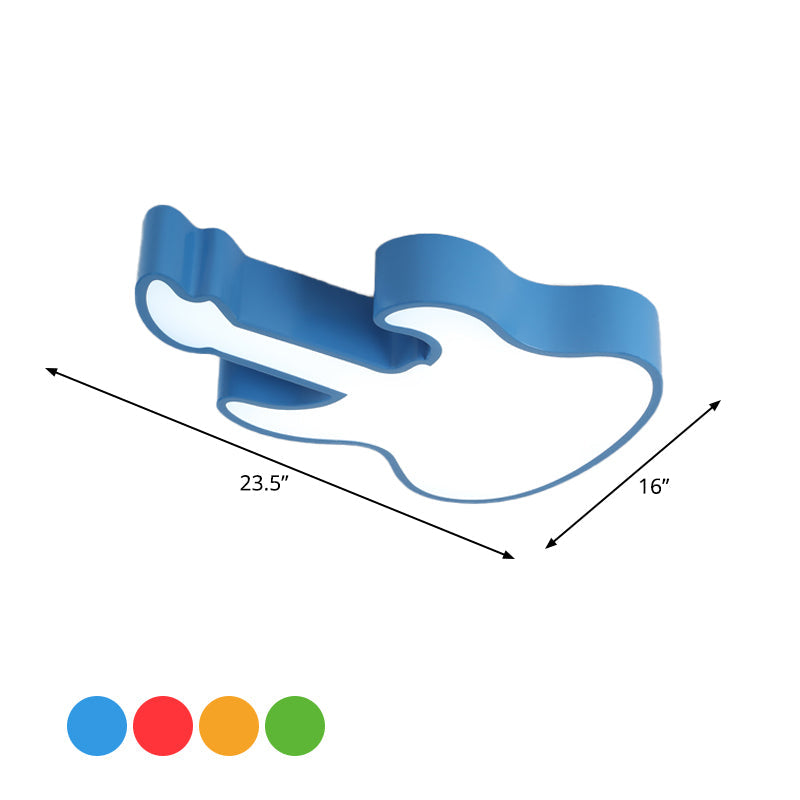 Modern Red/Yellow/Green Led Guitar Ceiling Light For Living Room