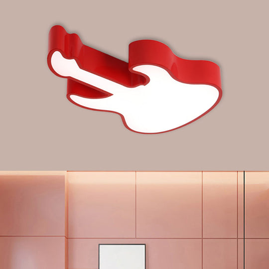 Modern Red/Yellow/Green Led Guitar Ceiling Light For Living Room Red