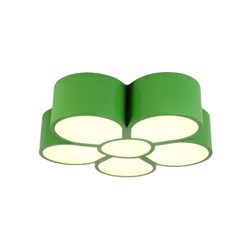 Plum Blossom Led Flushmount Lighting For Kids’ Kindergarten Ceiling - Red/Yellow/Blue