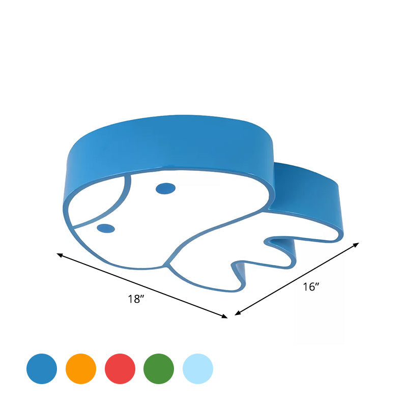 Whimsical Jellyfish Flush Ceiling Light For Kids’ Bedchamber - Led Acrylic Mount Lighting In