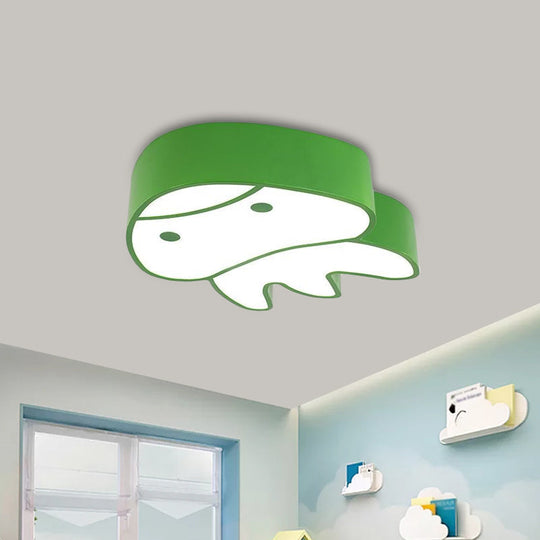 Whimsical Jellyfish Flush Ceiling Light For Kids’ Bedchamber - Led Acrylic Mount Lighting In