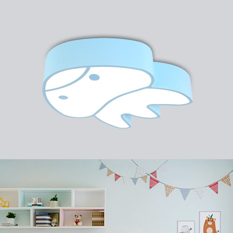 Whimsical Jellyfish Flush Ceiling Light For Kids’ Bedchamber - Led Acrylic Mount Lighting In