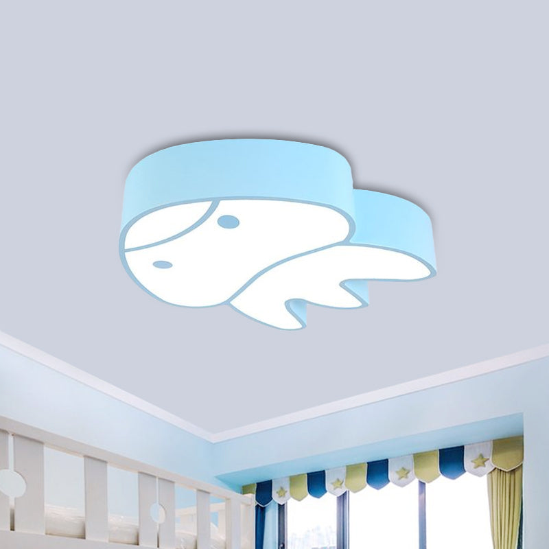 Whimsical Jellyfish Flush Ceiling Light For Kids’ Bedchamber - Led Acrylic Mount Lighting In