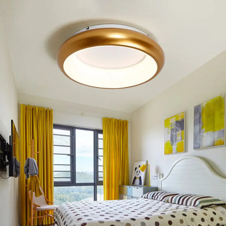 19.5/25.5 W Macaron Donut Flush Mount Led Lamp In Black/Green/Gold/White Gold / 19.5 White