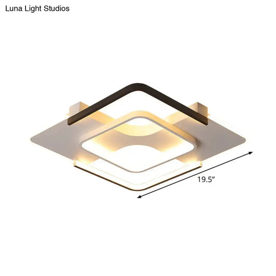 Minimalist Led Ceiling Flush Mount Light With Acrylic Shade In Black & White Warm/White/3 Color