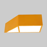 Nordic Led Trapezoid Close To Ceiling Lamp - Blue/Red/Yellow Flush Mount Fixture With Acrylic Shade