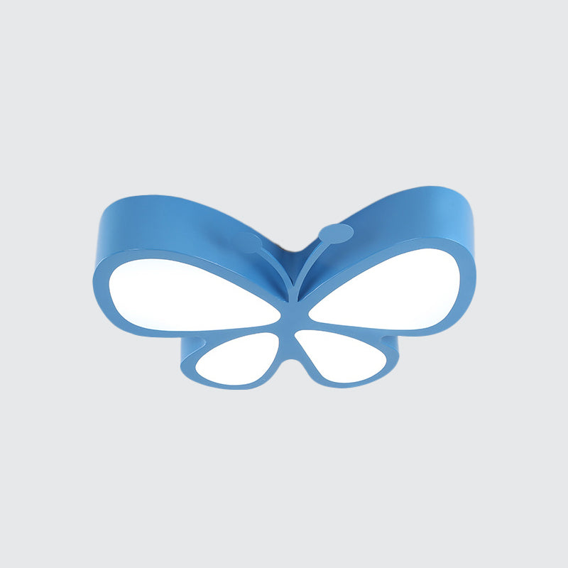 Kids’ Led Butterfly Ceiling Lamp With Acrylic Shade - Red/Yellow/Blue Flushmount Light