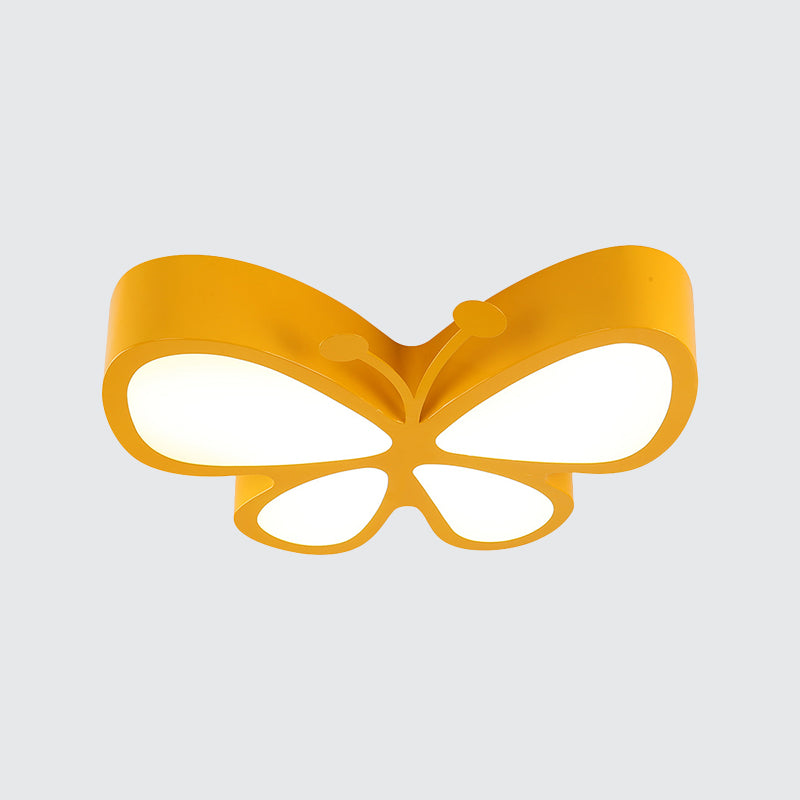 Kids’ Led Butterfly Ceiling Lamp With Acrylic Shade - Red/Yellow/Blue Flushmount Light