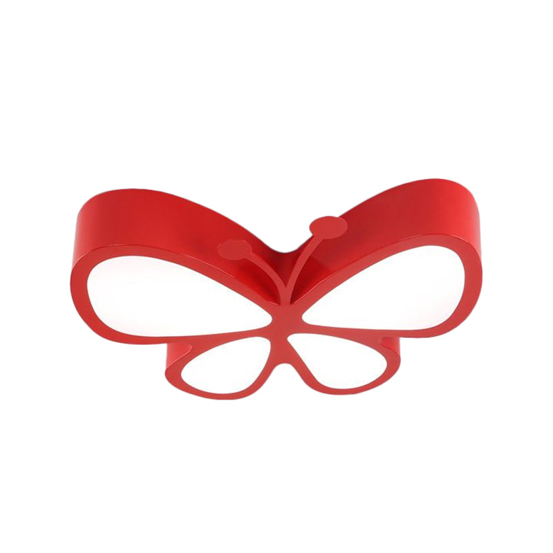 Kids’ Led Butterfly Ceiling Lamp With Acrylic Shade - Red/Yellow/Blue Flushmount Light