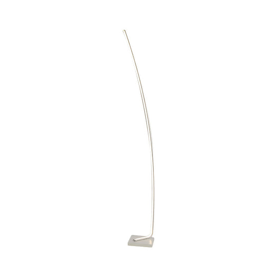 Minimalist Metal Curved Linear Led Floor Light With Foot Switch - Black/White/Gold Stand Up Lamp