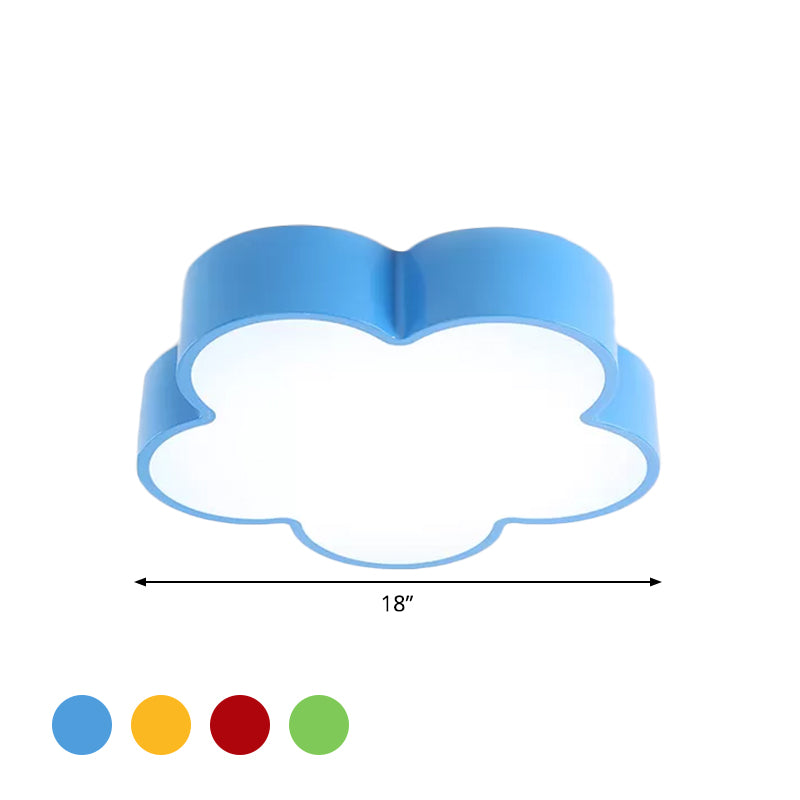 Children’s Acrylic Led Flush Mount Lamp - Fun Flower Design For Kindergarten Ceiling Light In