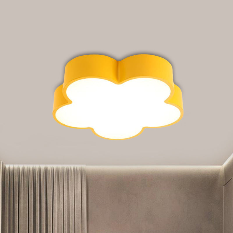 Children’s Acrylic Led Flush Mount Lamp - Fun Flower Design For Kindergarten Ceiling Light In