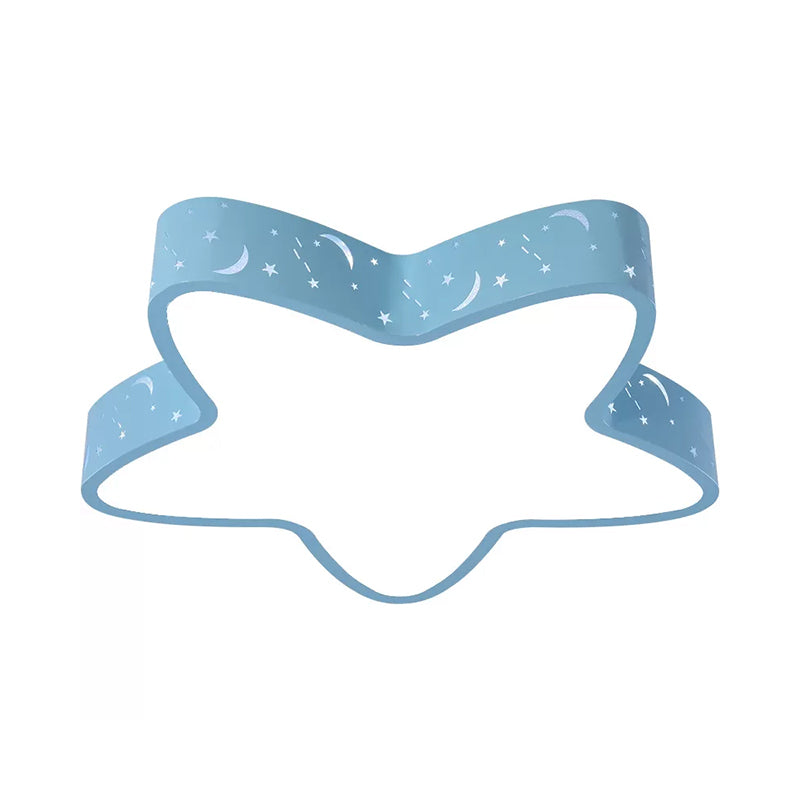 Starfish Led Flush - Mount Light Fixture With Hollow - Out Design For Kids Room - Pink/Light Blue