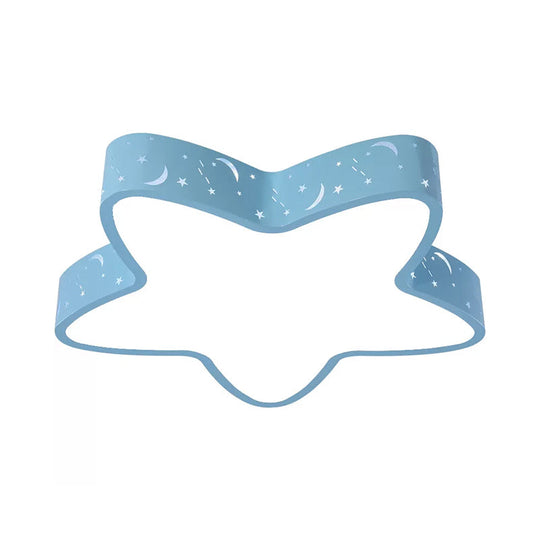 Starfish Led Flush - Mount Light Fixture With Hollow - Out Design For Kids Room - Pink/Light Blue