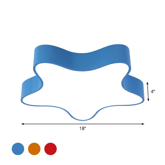 Led Acrylic Starfish Light Fixture For Kids’ Room - Colorful Flush Mount Recessed Lighting